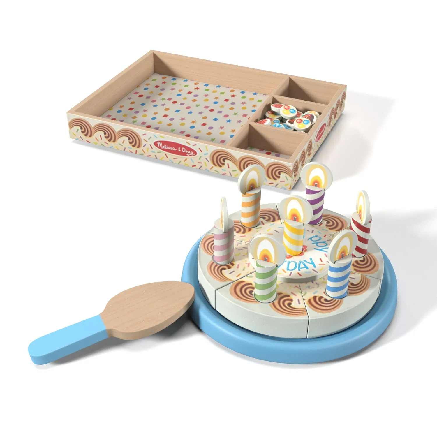 Melissa & Doug Wooden Play Food Birthday Party Cake PBR 3D Model_01